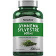 Frasco de suplemento Piping Rock Gymnema Silvestre 600 mg 200 cápsulas
