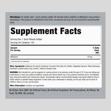 Tabla nutricional del suplemento Piping Rock Melatonina 10 mg 120 cápsulas blandas