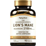 Frasco de suplemento Piping Rock Melena de León 2100 mg 90 cápsulas