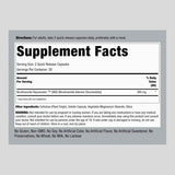 Tabla nutricional del suplemento Piping Rock True NAD 60 cápsulas