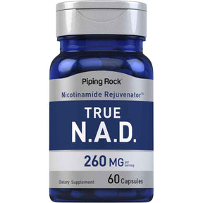 Frasco de suplemento Piping Rock True NAD 60 cápsulas