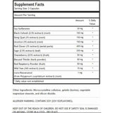 Tabla nutricional del suplemento Pivotal Health Previalin-HS 60 cápsulas