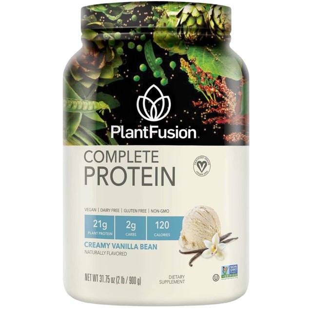 Frasco de suplemento PlantFusion Proteína Vegetal Vainilla Cremosa 21 g - 2 lbs