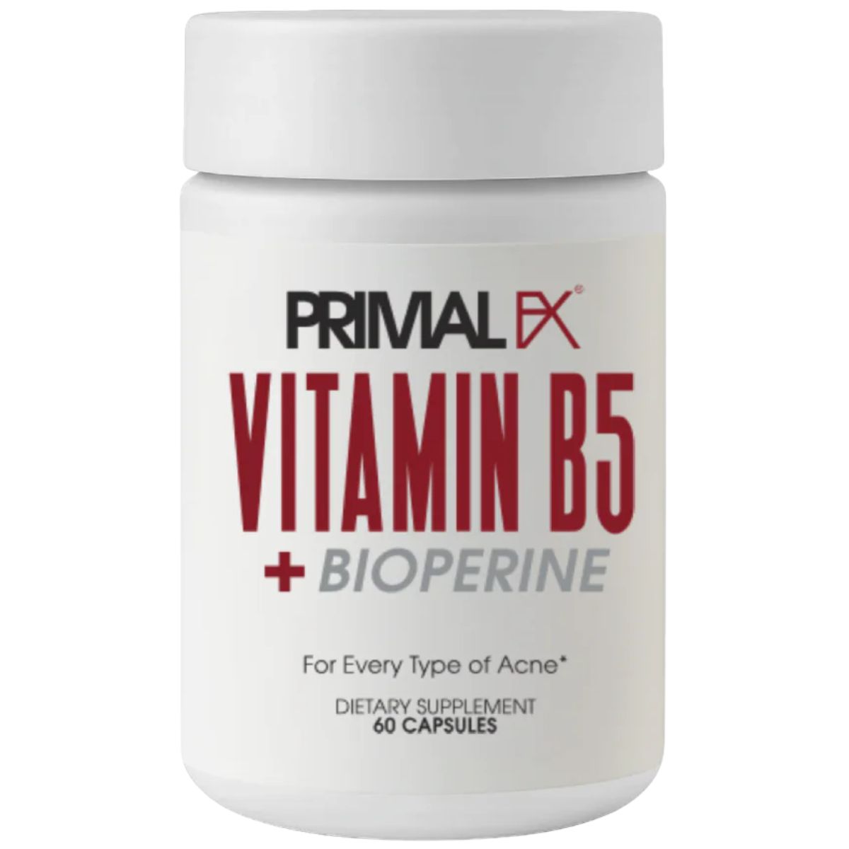 Frasco de suplemento Primal FX Ácido Pantoténico 500 mg 60 cápsulas
