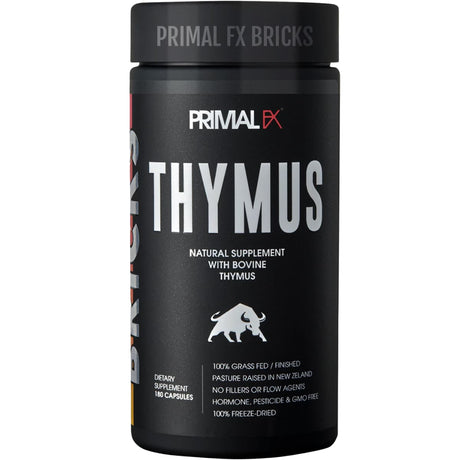 Frasco de suplemento Primal FX Thymus 180 cápsulas