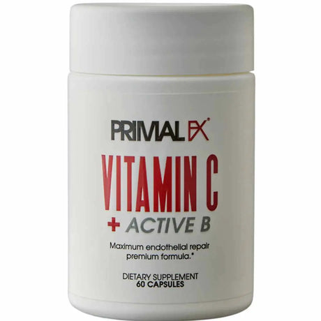 PrimalFX Vitamina C + Activo B 850 mg - Suplemento en cápsulas para soporte inmunológico y energético.