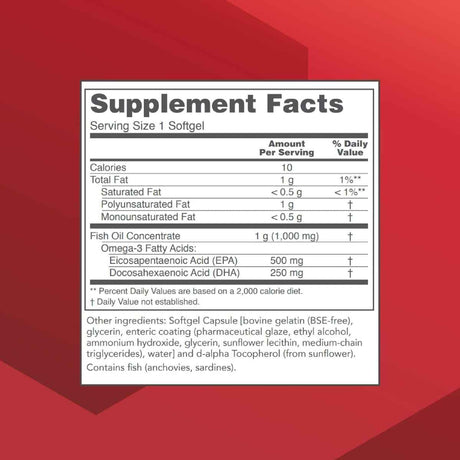 Información del suplemento de Protocol For Life Balance Ultra omega 3 con aceite de pescado, EPA y DHA.