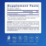 Tabla nutricional del suplemento Pure Encapsulations 5-HTP 50 mg 60 cápsulas