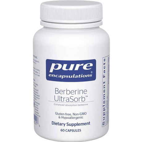 Frasco de suplemento Pure Encapsulations Berberina UltraSorb 550 mg 60 cápsulas