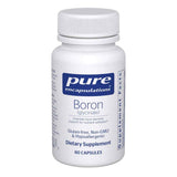 Frasco de boro glicinato Pure Encapsulations con 2 mg por porcion y 60 capsulas