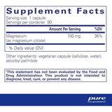Información del suplemento Pure Encapsulations citrato de magnesio 150 mg por cápsula