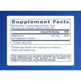Información del suplemento Pure Encapsulations Citrato de magnesio en polvo, 250 mg por porción