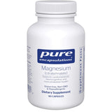 Frasco frontal de Pure Encapsulations citrato y malato de magnesio 90 cápsulas.