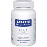 Frasco de suplemento Pure Encapsulations DHEA 25 mg 180 cápsulas