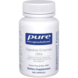Frasco frontal de Pure Encapsulations Digestive Enzymes Ultra con 180 cápsulas.