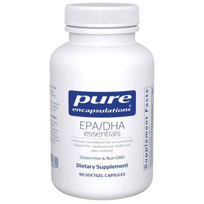 Frasco de Pure Encapsulations EPA/DHA Essentials, presentación de 90 cápsulas blandas