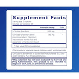 Etiqueta de ingredientes de Pure Encapsulations Fórmula de Óxido Nítrico Ultra de 60 cápsulas