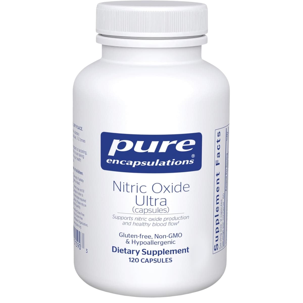 Frasco de Pure Encapsulations Fórmula de Óxido Nítrico Ultra de 120 cápsulas