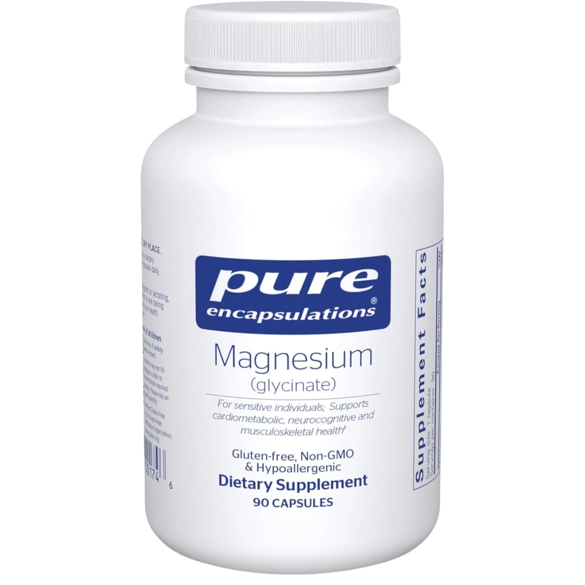 Pure Encapsulations glicinato de magnesio 120 mg en frasco de 90 cápsulas