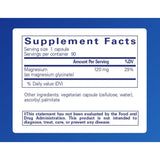 Información del suplemento de Pure Encapsulations glicinato de magnesio 120 mg, presentación de 180 cápsulas