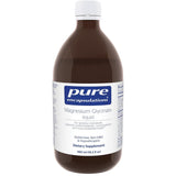 Frasco frontal de Pure Encapsulations glicinato de magnesio líquido 480 ml.