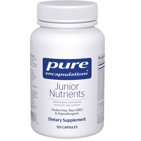 Frasco de suplemento Pure Encapsulations Junior Nutrients (Multivitamínico para Niños) 120 Cápsulas
