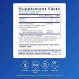 Tabla Supplement Facts de Pure Encapsulations O.N.E. Omega, presentación de 60 cápsulas blandas