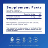Tabla nutricional del suplemento Pure Encapsulations Picolinato de Zinc 15 mg 30 cápsulas