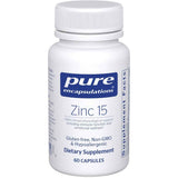 Frasco de suplemento Pure Encapsulations Picolinato de Zinc 15 mg 60 cápsulas