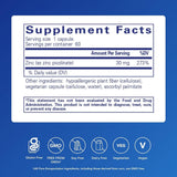 Tabla nutricional del suplemento Pure Encapsulations Picolinato de Zinc 30 mg 60 cápsulas