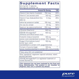 Tabla nutricional del suplemento Pure Encapsulations Thyroid Support Complex 60 cápsulas