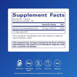Tabla nutricional del suplemento Pure Encapsulations Vitamina D3 1000 UI 120 cápsulas