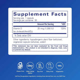 Tabla nutricional del suplemento Pure Encapsulations Vitamina D3 1000 UI 30 cápsulas