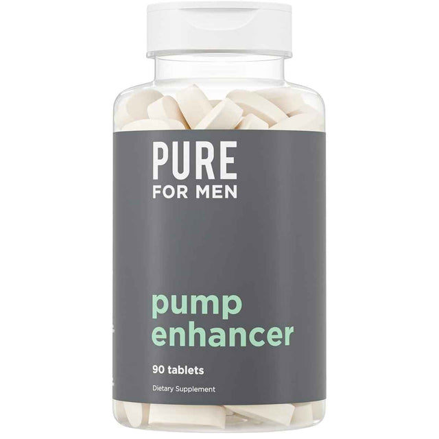 Frasco de suplemento Pure for Men L-Arginina y L-Citrulina 90 tabletas