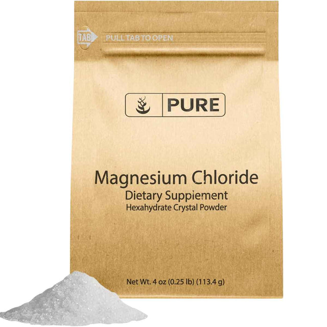 Envase frontal de Pure Original Ingredients cloruro de magnesio en polvo 113.4 g 