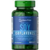 Frasco frontal de Puritan's Pride Concentrado de isoflavonas de soya 750 mg, presentación de 120 cápsulas.