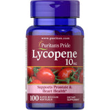 Frasco de suplemento Puritan's Pride Licopeno 10 mg 100 cápsulas blandas