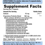 Tabla nutricional del suplemento Puritan's Pride Probiótico 10 60 Cápsulas