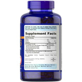 Etiqueta posterior con información del suplemento de Puritan's Pride Triple Strength omega 3, 240 cápsulas blandas