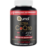 Frasco de suplemento Qunol Ultra CoQ10 150 cápsulas blandas