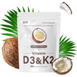 Empaque de suplemento QVQ Vitamina D3 y K2 300 Cápsulas Blandas