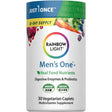 Frasco frontal de Rainbow Light Men's One+ Real Food Nutrients, presentación de 30 tabletas vegetarianas