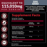 Tabla nutricional del suplemento Rainbow Nutrients Fadogia Agrestis & Tongkat Ali 120 Caps