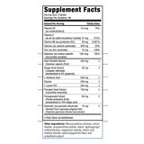 Tabla nutricional del suplemento Real Health Fórmula para la Próstata con Saw Palmetto 270 Tabletas