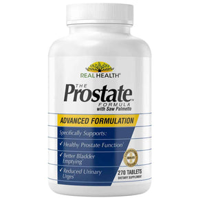 Frasco de suplemento Real Health Fórmula para la Próstata con Saw Palmetto 270 Tabletas