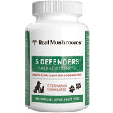 Frasco de suplemento Real Mushrooms 5 Defenders Mushroom Blend 90 cápsulas