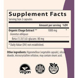 Tabla nutricional del suplemento Real Mushrooms Extracto Orgánico de Chaga 300 cápsulas