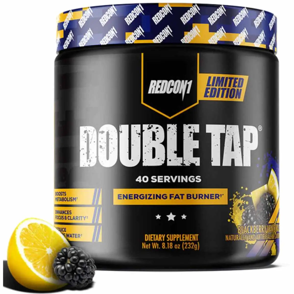 Redcon1 Double Tap quemador de grasa en polvo - Sabor Limonada de mora - 232 g - 40 Servicios - Haz Tu Pedido
