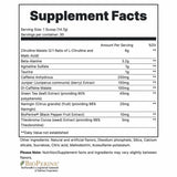 Redcon1 pre entrenamiento - Sabor Ponche de Frutas - 444 g - 30 Servicios - Tabla Nutricional - Haz Tu Pedido