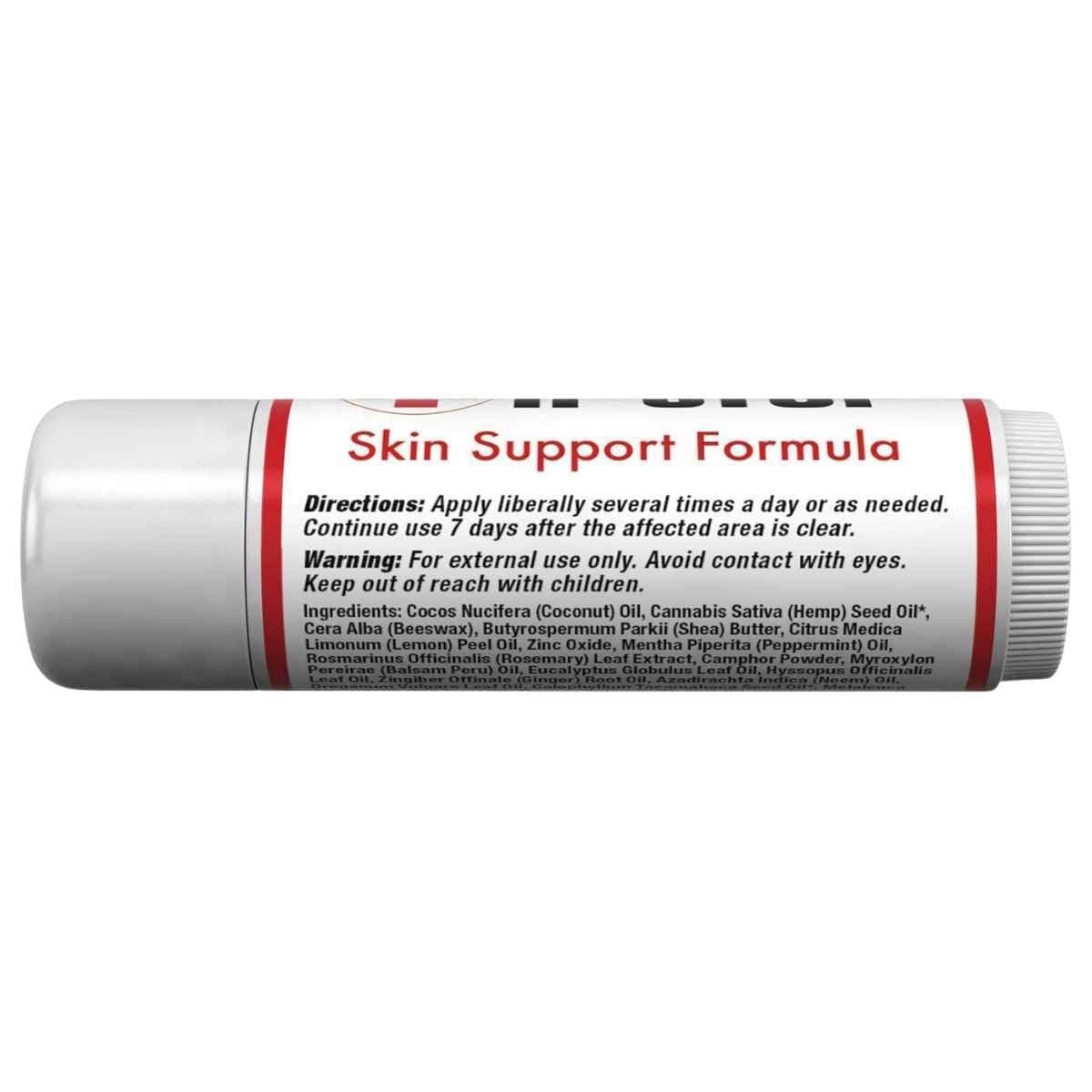 Etiqueta con información y modo de uso del bálsamo Re+Gen Nutrition H-Stop 0.5 oz